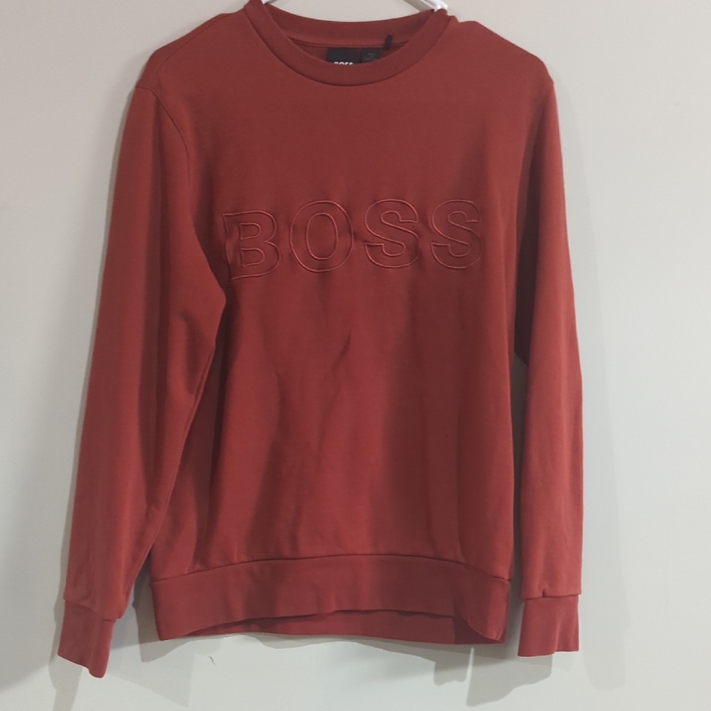 Boss Red Crewneck Sweater with Textural Detail